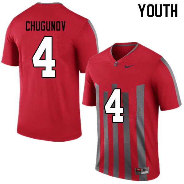Ohio State Buckeyes #4 Chris Chugunov Youth Alumni Jersey Throwback
